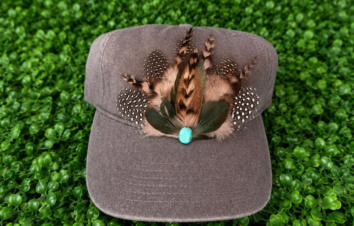 Turquoise Trail Feathered Hat