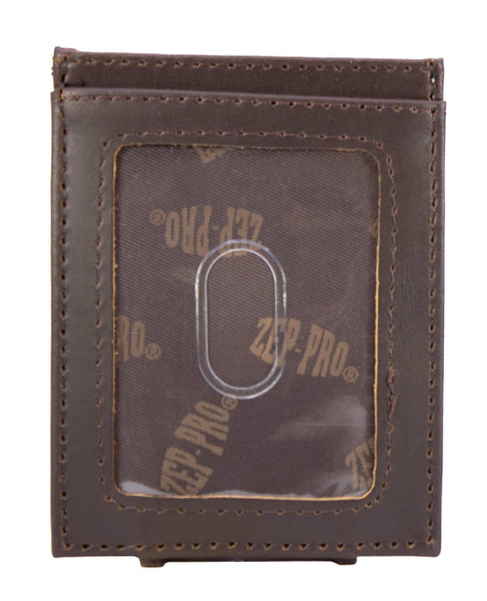 Mallard Men's Magnetic Front Pocket Old School Camo Leather Wallet.