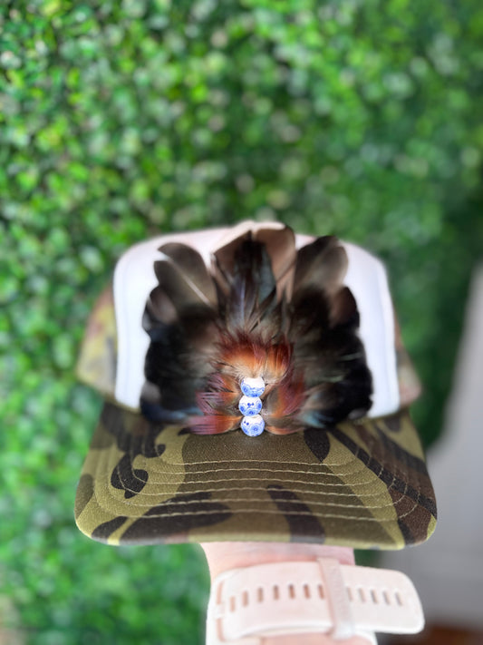 The Swamp Iris Feather Trucker Hat