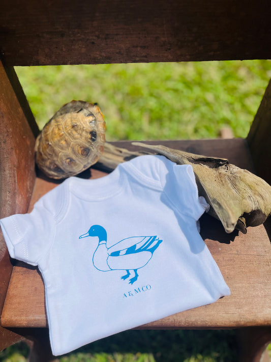 “Little Mallard” Short Sleeve Onesie