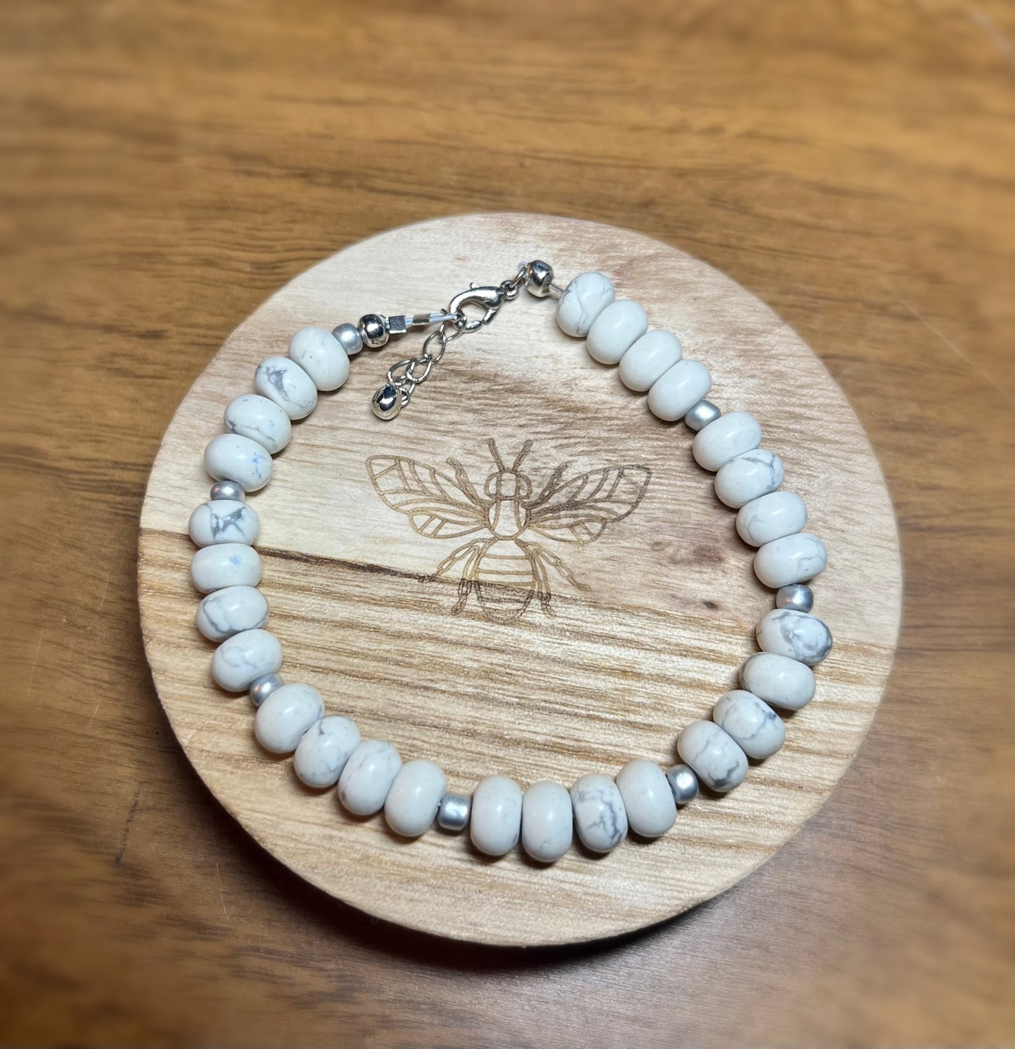 “Pure Sky” Marble Beaded Bracelet