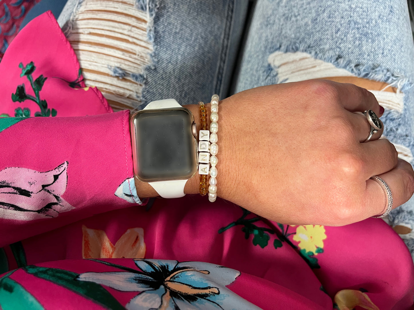 "Andy's Freshwater Pearl Rice Bead" Bracelet