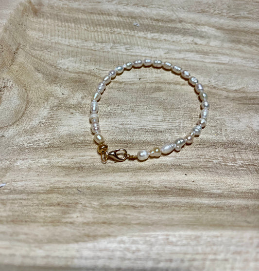 "Andy's Freshwater Pearl Rice Bead" Bracelet