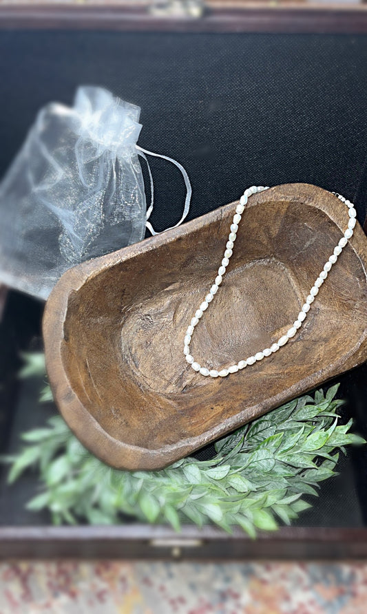 "Andy's Handmade Freshwater Pearl Rice Bead" Necklace