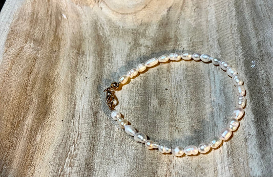 "Andy's Freshwater Pearl Rice Bead" Bracelet