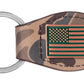 Brown Old School Camo Leather Key Fob