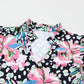 Pink Leopard Floral Ricrac Embellished Tiered Mini Dress