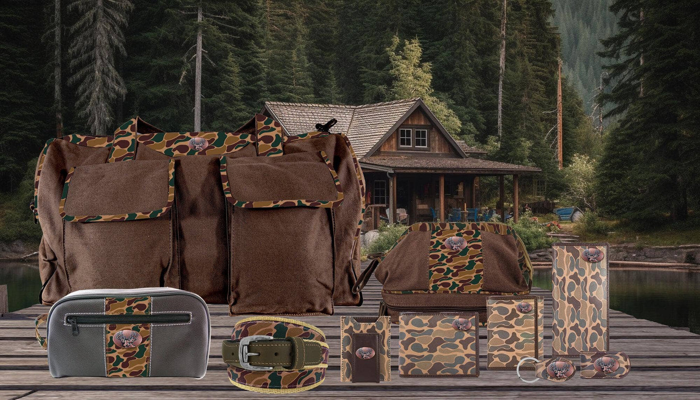 Buck Men's Secretary Old School Camo Leather Wallet