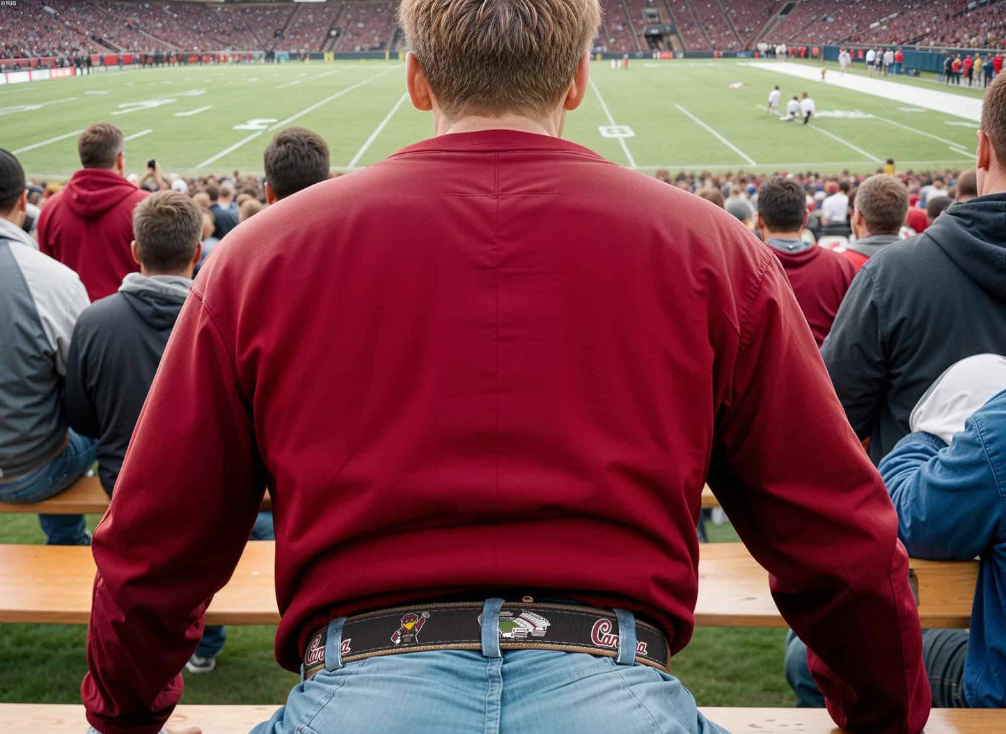 USC Gamecocks Men's Collegiate Stadium Collection Woven Ribbon Belt.