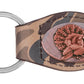 Brown Old School Camo Leather Key Fob