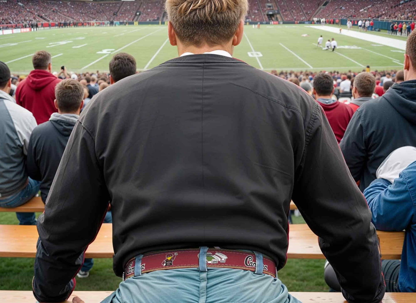 USC Gamecocks Men's Collegiate Stadium Collection Woven Ribbon Belt.