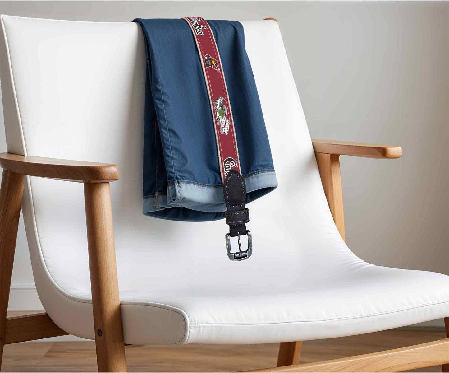 USC Gamecocks Men's Collegiate Stadium Collection Woven Ribbon Belt.