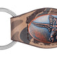 Brown Old School Camo Leather Key Fob