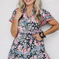 Pink Leopard Floral Ricrac Embellished Tiered Mini Dress