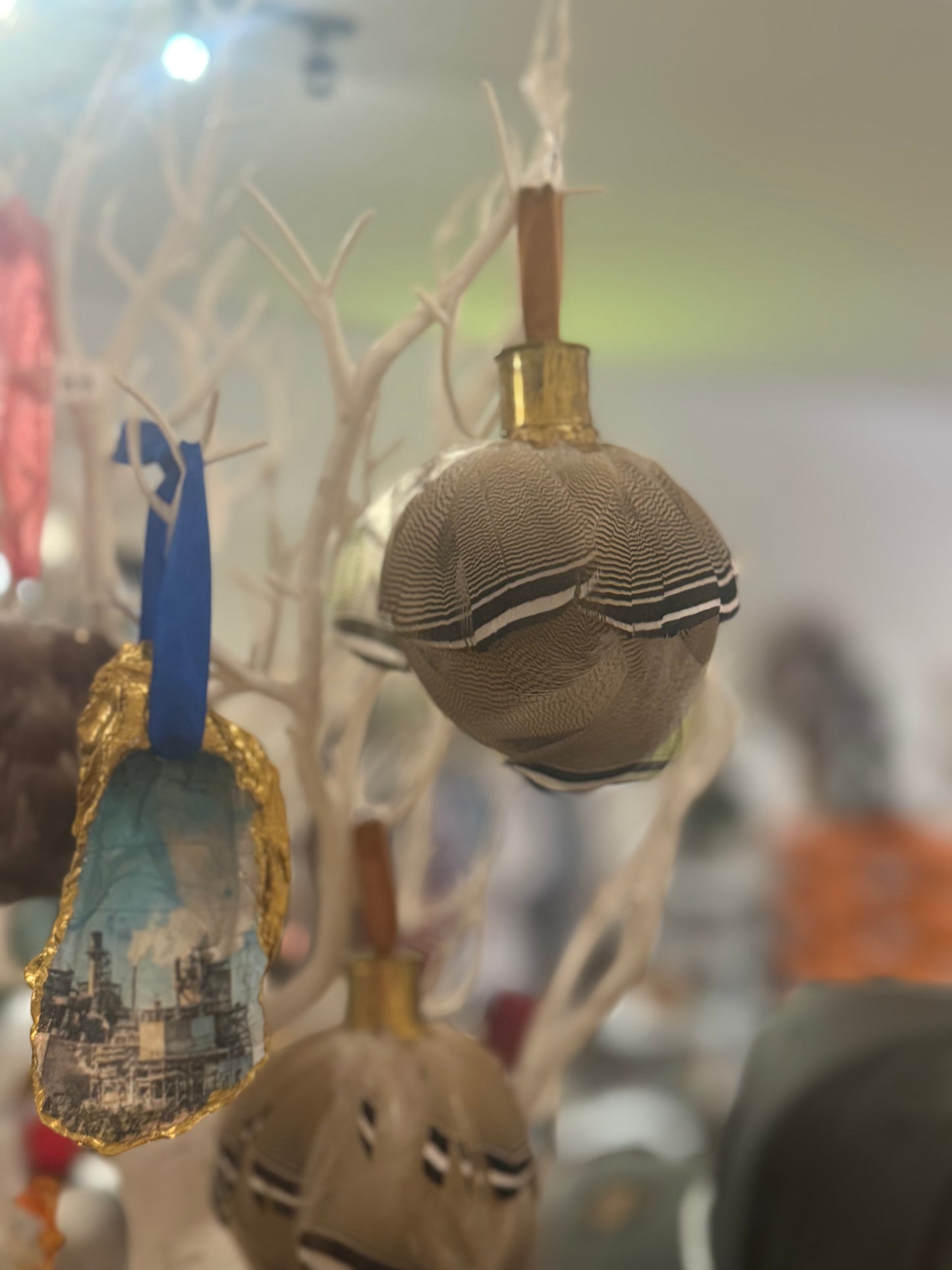 Wood Duck Feather Ornaments