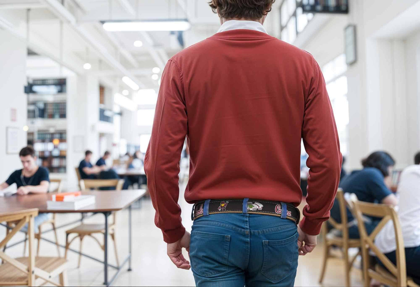 USC Gamecocks Men's Collegiate Stadium Collection Woven Ribbon Belt.