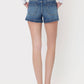 LOVERVET HIGH RISE PATCH POCKET DENIM SHORTS