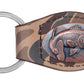 Brown Old School Camo Leather Key Fob