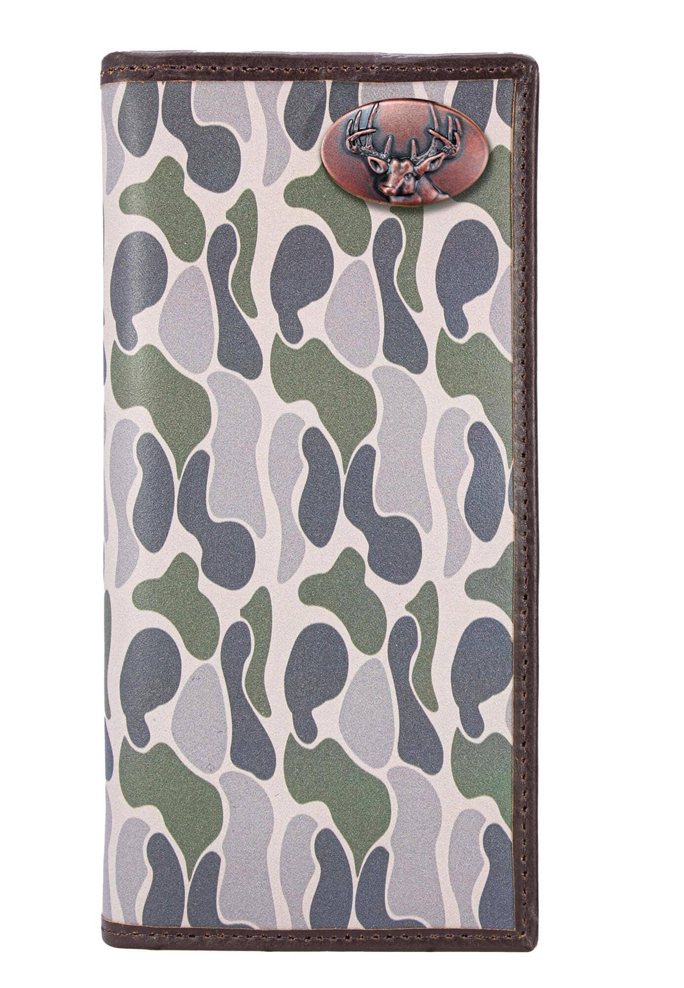 Buck Men's Secretary Old School Camo Leather Wallet
